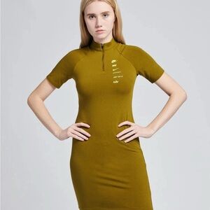 Nike olive Green Swoosh Mini Dress - Medium